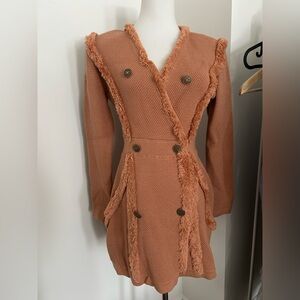 Elisabetta Franco Peach Double-Breasted Women's coat Dress